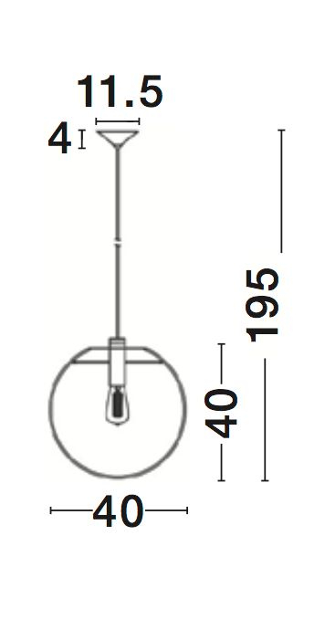 Lustra glob transparent sticla Levi Black Ø30/40/50 cm, metal negru, 1xE27, 42108001 - Novaluce [7]
