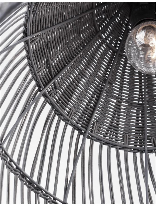 Lustra gri tip pendul premium Marga, din ratan, Ø 42 cm, inaltime reglabila, 9586702 - Novaluce [5]