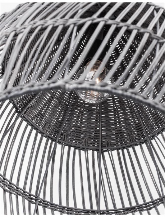 Lustra gri tip pendul premium Marga, din ratan, Ø 42 cm, inaltime reglabila, 9586702 - Novaluce [4]
