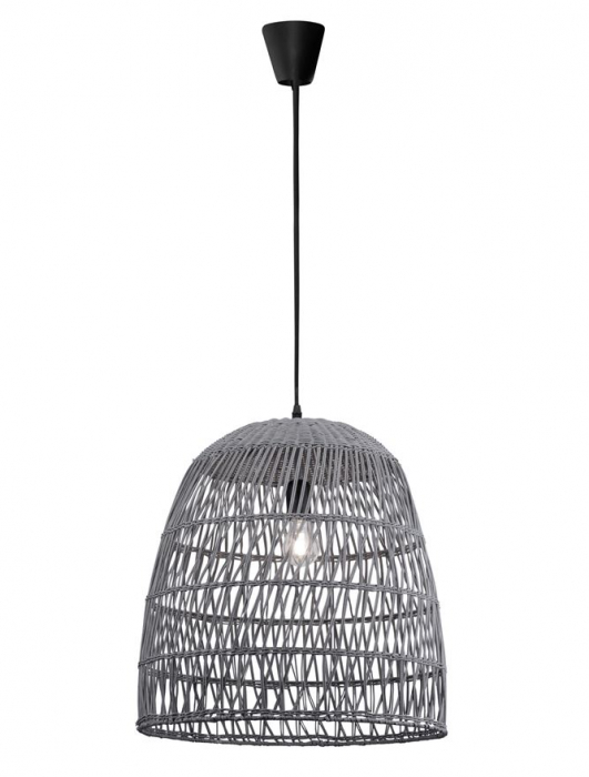 Lustra gri tip pendul premium Marga, din ratan, Ø 46,5 cm, inaltime reglabila, 9586671 - Novaluce [4]