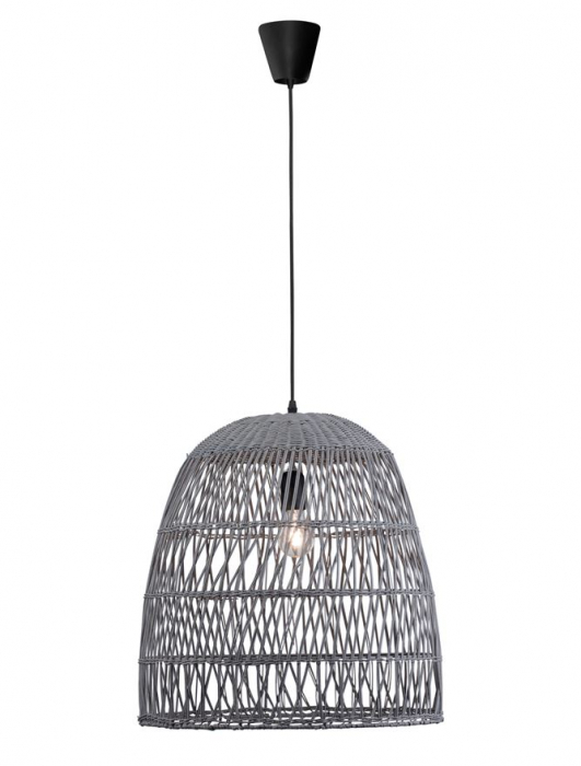 Lustra gri tip pendul premium Marga, din ratan, Ø 46,5 cm, inaltime reglabila, 9586671 - Novaluce [3]
