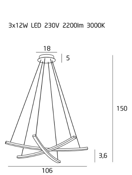 Lustra iluminare LED dimabila finisaj cupru Gezzo Ø 106 cm otel inoxidabil/acril, P0312D - Maxlight [3]
