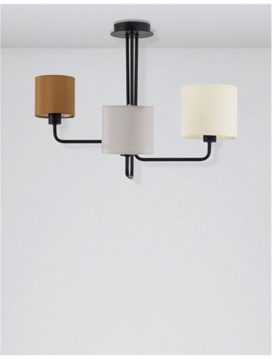 Lustra in 3 culori Velasco, baza din metal, abajururi textile, 9151403 - Novaluce [3]