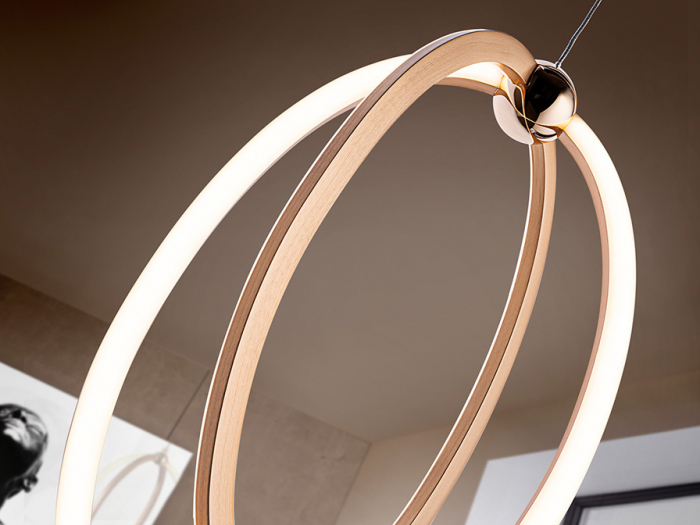 Lustra inel LED metal aur roz Diama, inaltime reglabila, 814263 - Schuller [6]