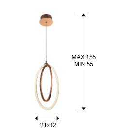 Lustra inel LED metal aur roz Diama, inaltime reglabila, 814263 - Schuller [7]