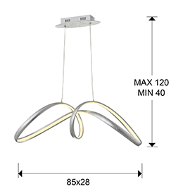 Lustra LED aurie/argintie Talia metal, inaltime reglabila, 328326 - Schuller [5]