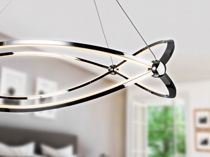 Lustra LED crom/aur roz Diama Ø 57 cm, metal, inaltime reglabila, 757232 - Schuller [9]