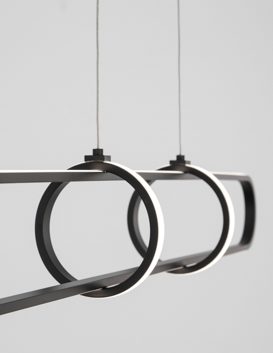 Lustra LED dimabila aurie/neagra Nojus 90 cm din 3 piese, design modern lux, 9113121 - Novaluce [5]