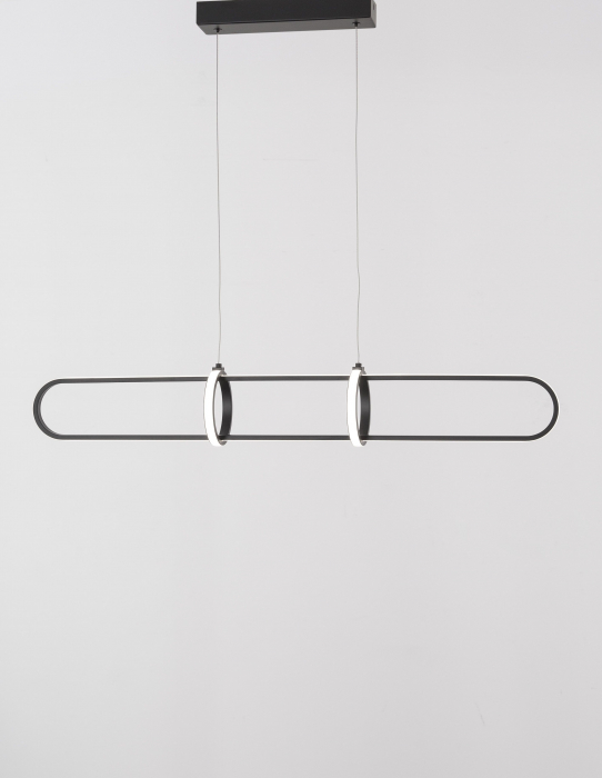 Lustra LED dimabila aurie/neagra Nojus 90 cm din 3 piese, design modern lux, 9113121 - Novaluce [2]