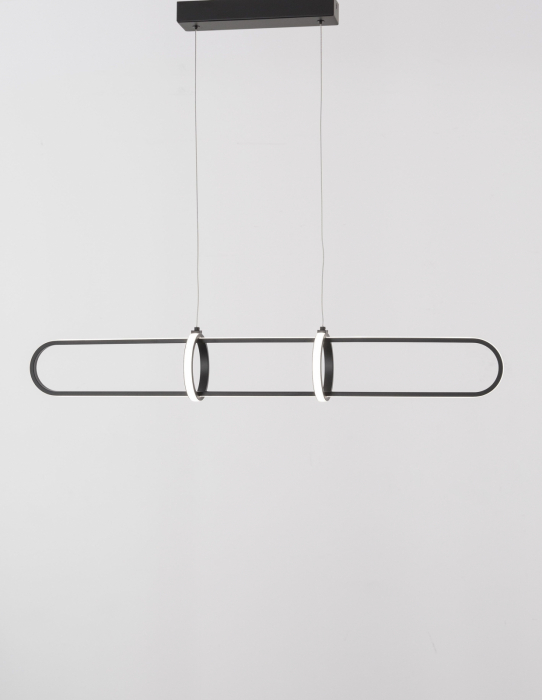 Lustra LED dimabila aurie/neagra Nojus 90 cm din 3 piese, design modern lux, 9113122 - Novaluce [9]