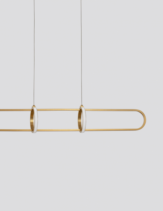 Lustra LED dimabila aurie/neagra Nojus 90 cm din 3 piese, design modern lux, 9113122 - Novaluce [5]