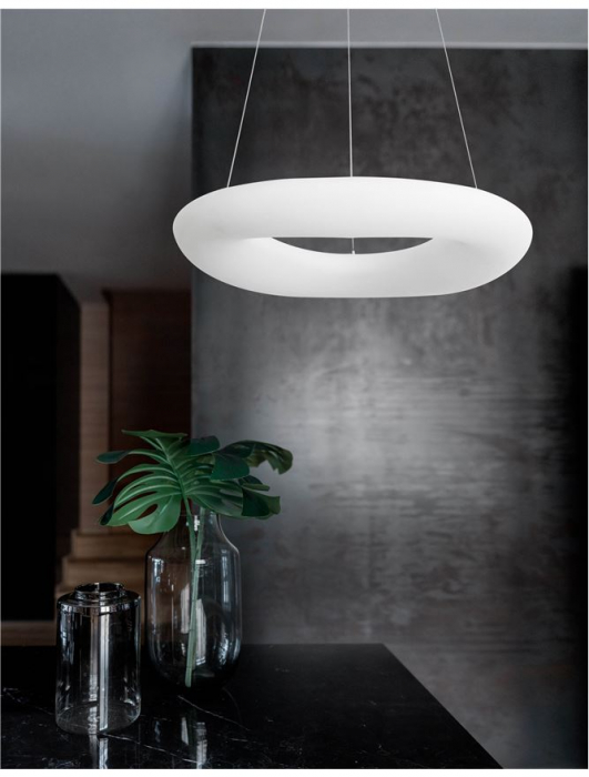Lustra LED dimabila din acril alba Sema Ø 60 cm, baza metal, ajustabila, 9106246 - Novaluce [2]