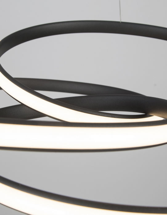 Lustra LED dimabila moderna forma bucla Asaf 52 cm, metal alb/negru/maro, 9147113 - Novaluce [16]