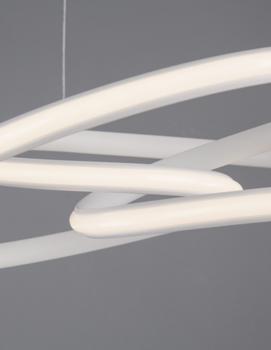 Lustra LED dimabila moderna forma bucla Asaf 52 cm, metal alb/negru/maro, 9147113 - Novaluce [23]