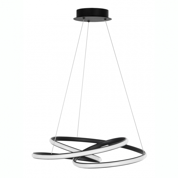 Lustra LED dimabila moderna forma bucla Asaf 52 cm, metal alb/negru/maro, 9147113 - Novaluce [13]