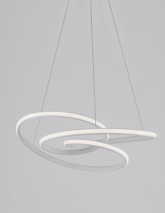 Lustra LED dimabila moderna forma bucla Asaf 52 cm, metal alb/negru/maro, 9147113 - Novaluce [25]