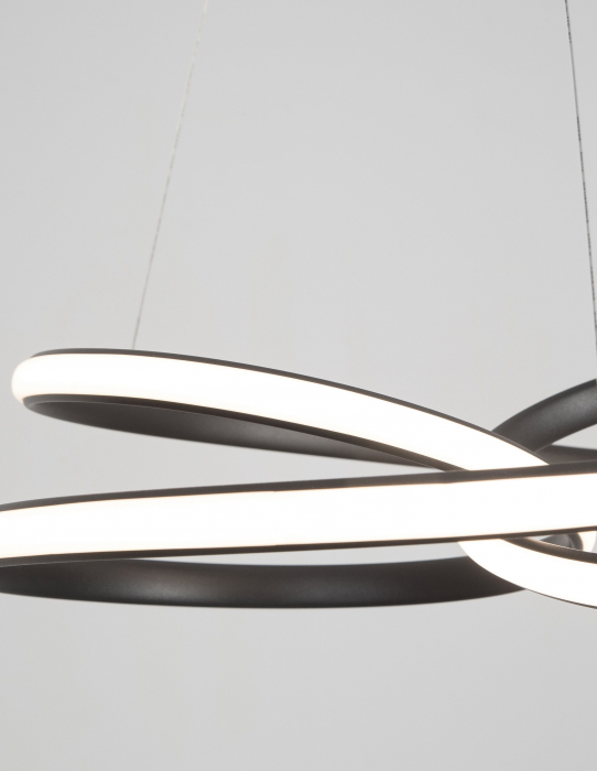 Lustra LED dimabila moderna forma bucla Asaf 52 cm, metal alb/negru/maro, 9147113 - Novaluce [18]