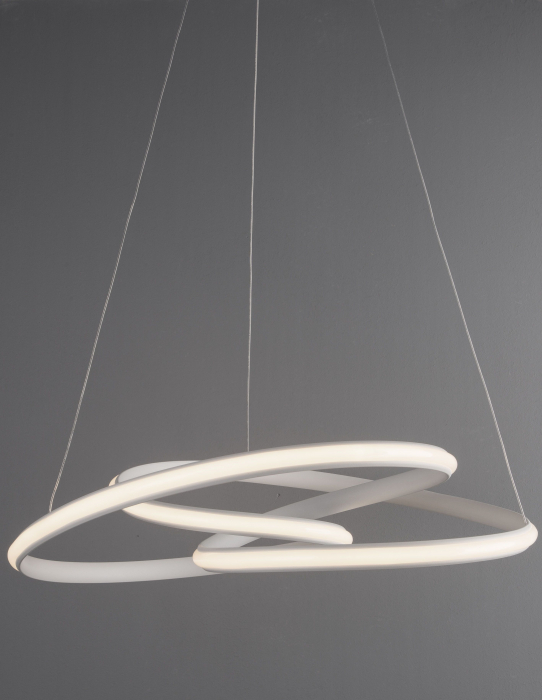 Lustra LED dimabila moderna forma bucla Asaf 52 cm, metal alb/negru/maro, 9147113 - Novaluce [22]