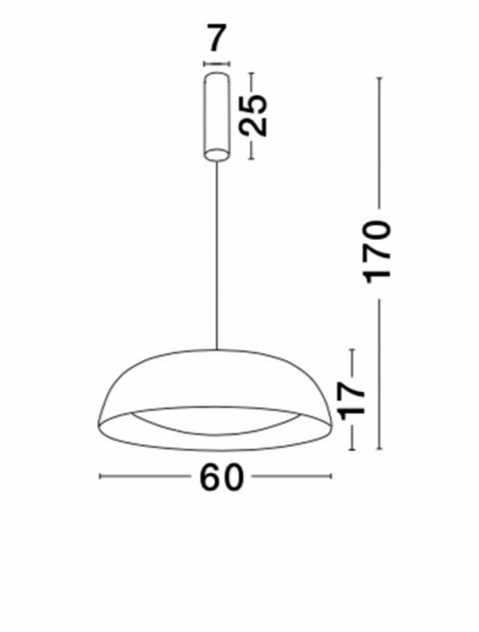 Lustra LED dimabila neagra Rocco, rotunda Ø 60 cm, metal, inaltime reglabila, 86009 - Novaluce [4]