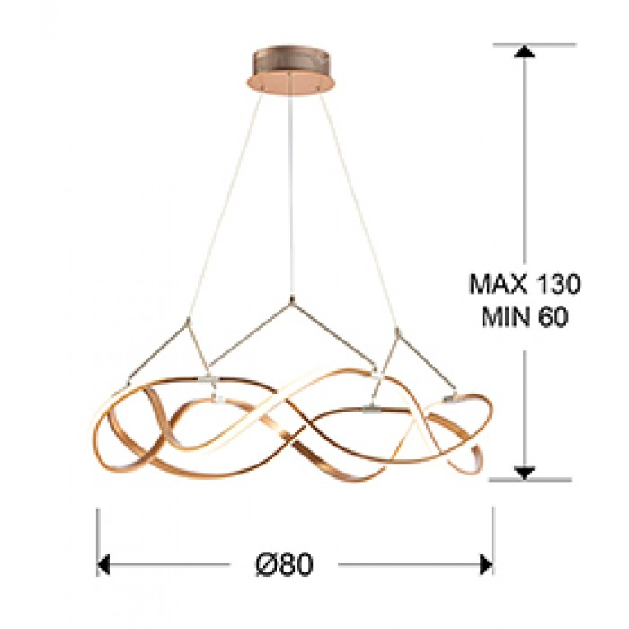 Lustra LED dimabila rotunda lux aur roz Cosete Ø 80/110 cm, metal, inaltime reglabila, 763967 - Schuller [4]