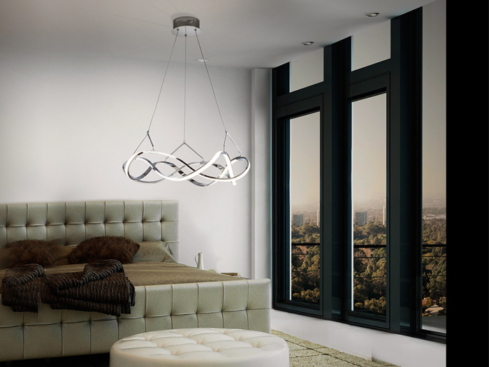 Lustra LED dimabila rotunda lux crom Cosete Ø 53 cm, metal, inaltime reglabila, 763824 - Schuller [3]