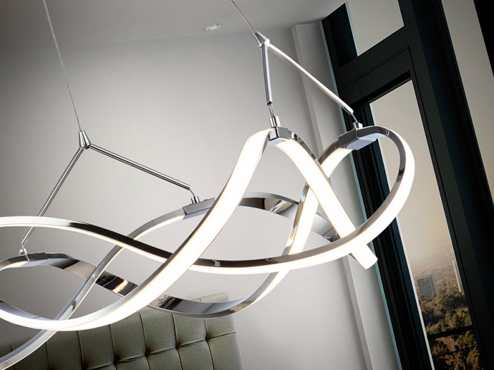Lustra LED dimabila rotunda lux crom Cosete Ø 53 cm, metal, inaltime reglabila, 763824 - Schuller [4]