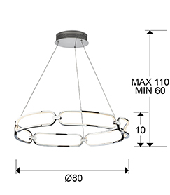 Lustra LED dimabila rotunda lux aur roz/crom Githa Ø 47/60/80 cm, metal, inaltime reglabila, 786621 - Schuller [25]