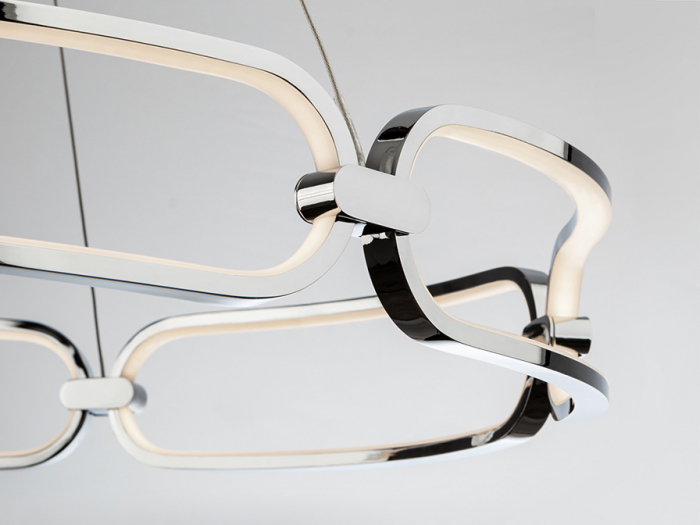 Lustra LED dimabila rotunda lux aur roz/crom Githa Ø 47/60/80 cm, metal, inaltime reglabila, 786621 - Schuller [24]