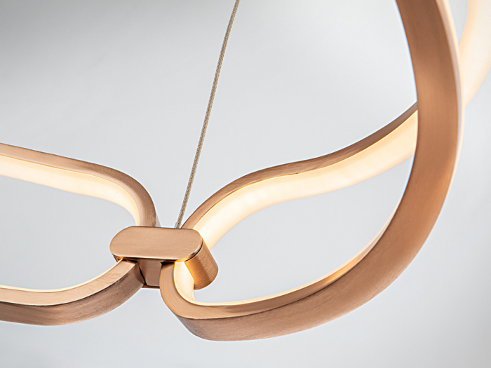 Lustra LED dimabila rotunda lux aur roz/crom Githa Ø 47/60/80 cm, metal, inaltime reglabila, 786621 - Schuller [10]