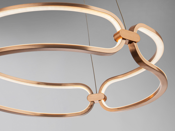 Lustra LED dimabila rotunda lux aur roz/crom Githa Ø 47/60/80 cm, metal, inaltime reglabila, 786621 - Schuller [5]