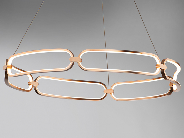 Lustra LED dimabila rotunda lux aur roz/crom Githa Ø 47/60/80 cm, metal, inaltime reglabila, 786621 - Schuller [17]