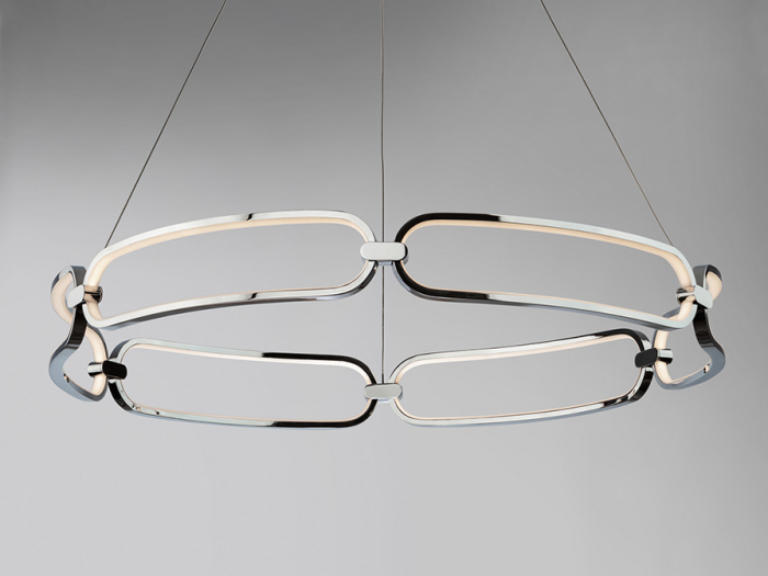 Lustra LED dimabila rotunda lux aur roz/crom Githa Ø 47/60/80 cm, metal, inaltime reglabila, 786621 - Schuller [30]