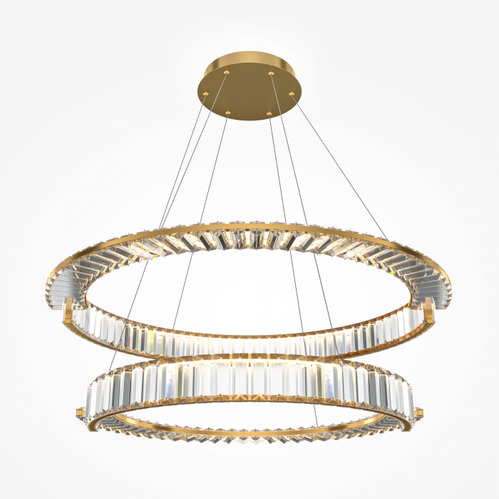Lustra LED Krone P097PL-L90G4K, 90W, 6000lm, lumina neutra, IP20, aurie+transparenta, Maytoni [1]