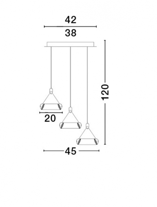 Lustra LED lux alba Leona, Ø 45 cm, 3 pendule, din metal si cristal, 17320201 - Novaluce [4]