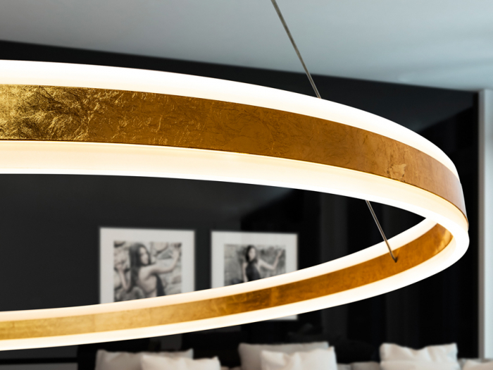 Lustra LED lux rotunda aurie/argintie Linet, Ø 100 cm, metal, inaltime reglabila, 831622 - Schuller [4]
