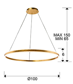 Lustra LED lux rotunda aurie/argintie Linet, Ø 100 cm, metal, inaltime reglabila, 831622 - Schuller [5]