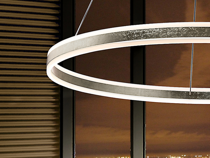 Lustra LED lux rotunda aurie/argintie Linet, Ø 100 cm, metal, inaltime reglabila, 831622 - Schuller [8]