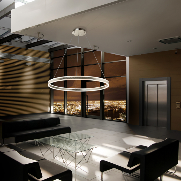 Lustra LED lux rotunda aurie/argintie Linet, Ø 100 cm, metal, inaltime reglabila, 831622 - Schuller [7]