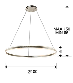 Lustra LED lux rotunda aurie/argintie Linet, Ø 100 cm, metal, inaltime reglabila, 831622 - Schuller [6]