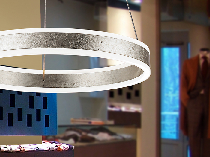 Lustra LED lux rotunda aurie/argintie Linet, Ø 50 cm, metal, inaltime reglabila, 831940 - Schuller [7]