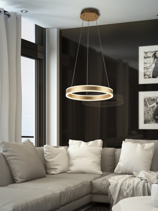 Lustra LED lux rotunda aurie/argintie Linet, Ø 50 cm, metal, inaltime reglabila, 831940 - Schuller [3]