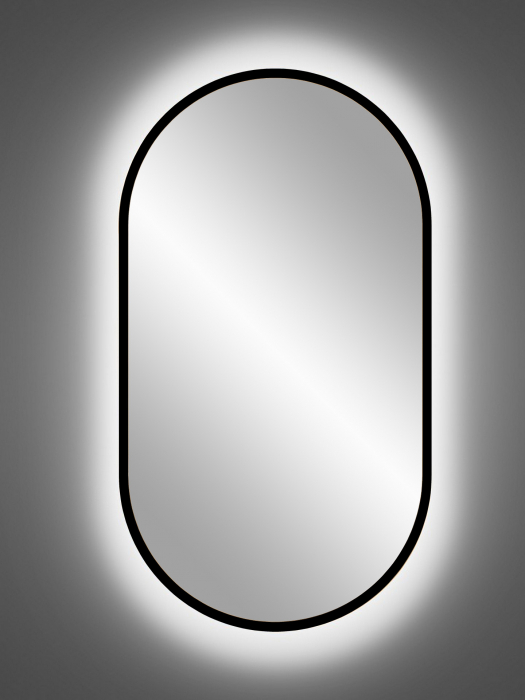Oglinda baie 90 x 50 cm negru LED APOLLO 900 [1]