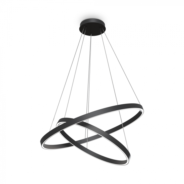 Lustra LED Rim MOD058PL-L74B4K, 88W, 3000lm, lumina neutra, IP20, neagra, Maytoni [3]