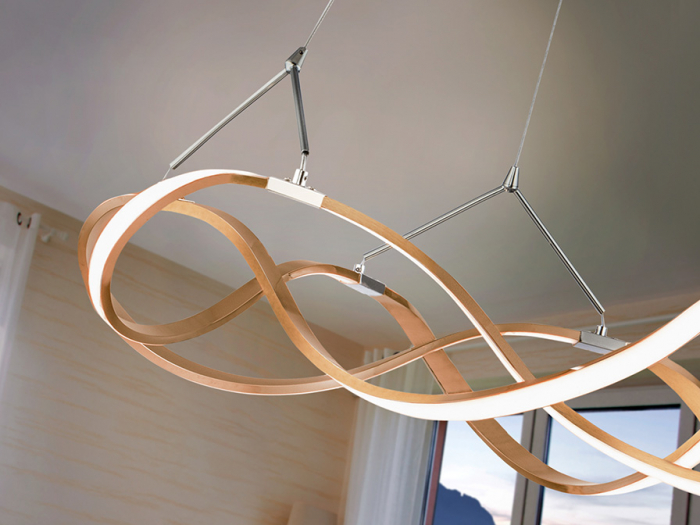 Lustra LED rotunda lux aur roz Cosete Ø 53 cm, metal, inaltime reglabila, 763712 - Schuller [5]