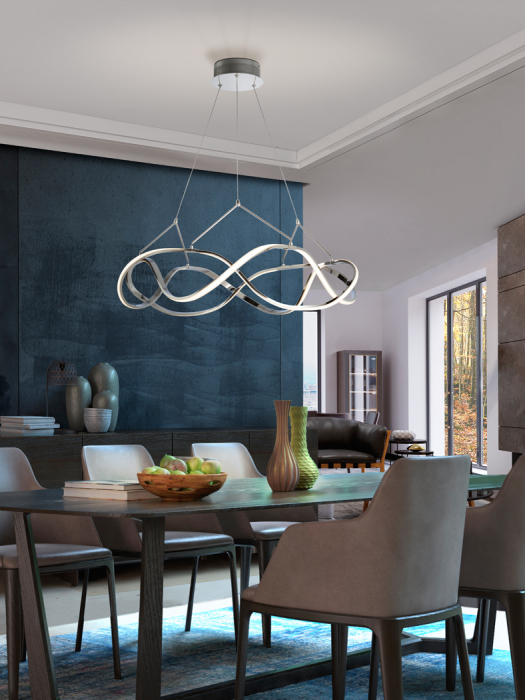 Lustra LED rotunda lux crom Cosete Ø 80/110 cm, metal, inaltime reglabila, 763950 - Schuller [5]