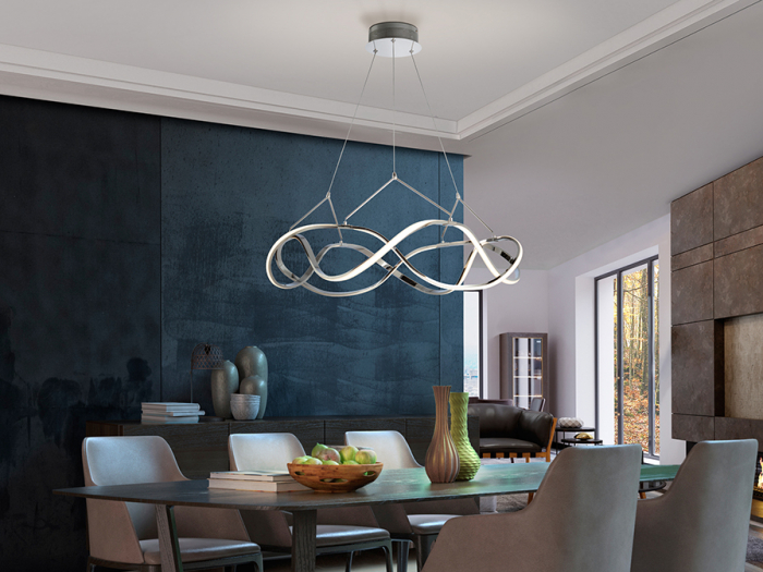 Lustra LED rotunda lux crom Cosete Ø 80/110 cm, metal, inaltime reglabila, 763950 - Schuller [7]
