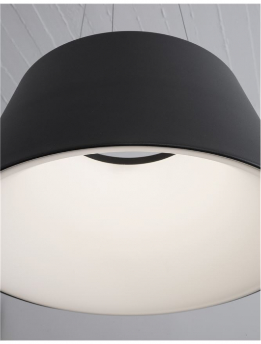 Lustra LED rotunda neagra/alba Ella Ø 45 cm, pendul metal, inaltime reglabila, 9077881 - Novaluce [7]
