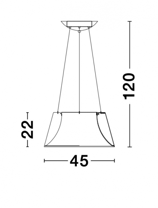Lustra LED rotunda neagra/alba Ella Ø 45 cm, pendul metal, inaltime reglabila, 9077881 - Novaluce [9]