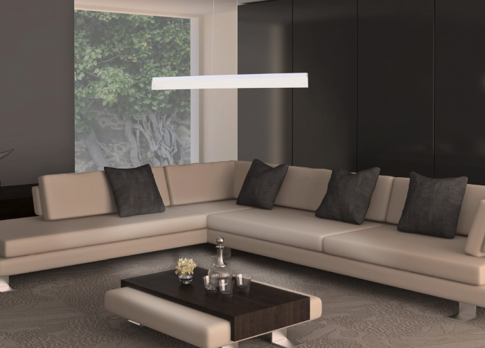 Lustra liniara alba iluminare LED Vilen 118x5,5 cm, metal/acril, P0155 - Maxlight [3]