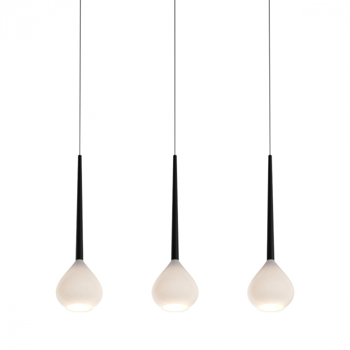 Lustra liniara alba LIBRA cu 3 pendule, inaltime reglabila, metal/sticla, 003064-001048 - Zumaline [3]